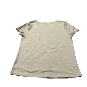ANN TAYLOR beige ribbed top thumbnail 4