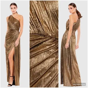 Mac Duggal 26537 Womens Draped One Shoulder Grecian Metallic Gown Dress thumbnail 4