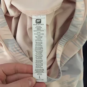 Fabletics blush and gray leafy high waist L athletic leggings thumbnail 2