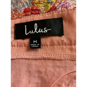 Lulus Floral Two Piece Set Crop Top Mini Skirt‎ Pink Yellow Red Medium M thumbnail 8