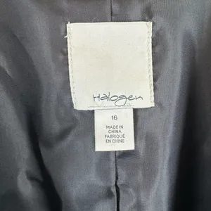 Halogen Faux Leather Trim Suit Jacket Blazer thumbnail 3