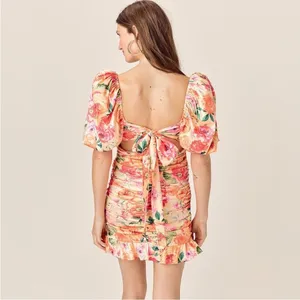 FOR LOVE & LEMONS Versilla Mini Dress in Peach size L‎ thumbnail 3