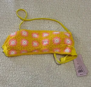wild fable Yellow Crochet Daisy One-Piece Swim thumbnail 1