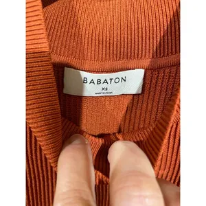 Aritzia Babaton Sculpt Knit Halter Mini Dress XS Flambeau Red Orange Bodycon thumbnail 8