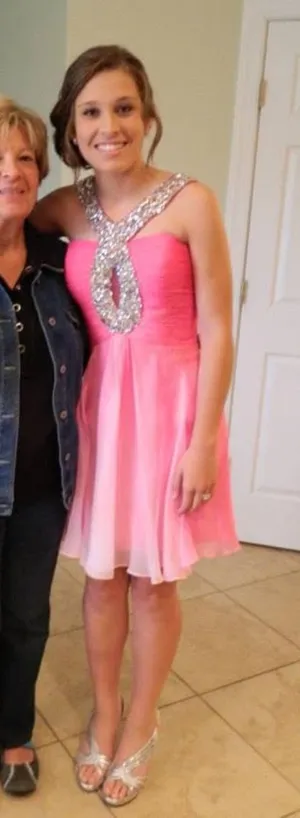 Pink Sherri Hill Dress Homecoming Rhinestone thumbnail 1