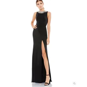 Mac Duggal 26516 Sleeveless Rhinestone Collar Column Gown Black 16 thumbnail 3