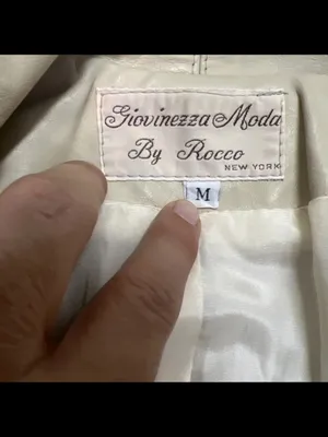 Vintage Giovinezza Moda By Rocco New York Leather Coat Off-White. Size M Glam thumbnail 6