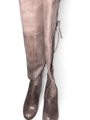 Vince Camuto Women's Knee-High Lace-Up Leather Boots Gray thumbnail 8