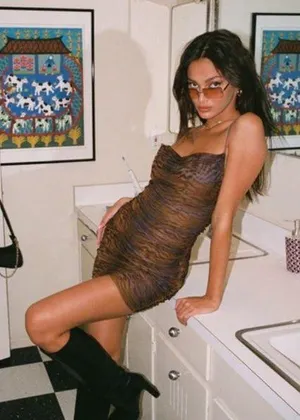 Princess Polly HARLAN MINI DRESS BROWN thumbnail 1