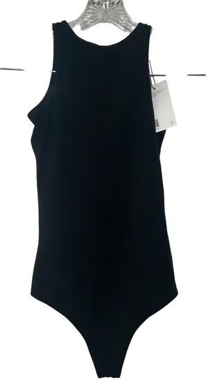 NWT Quince Women Black High Neck Racerback Bodysuit Size S minimal basic casual thumbnail 1