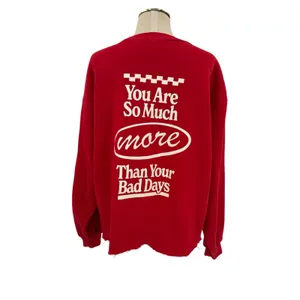 The Mayfair Group Bad Days Graphic Oversized Raw Hem Sweatshirt Red M/L thumbnail 6