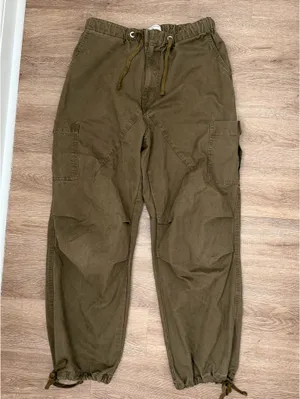 Brown 100% Cotton Cargo Pants Size M thumbnail 2