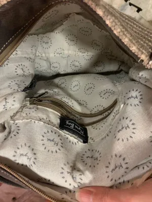 Myra Bags. Backpack purse. Hair on and knitted. thumbnail 4