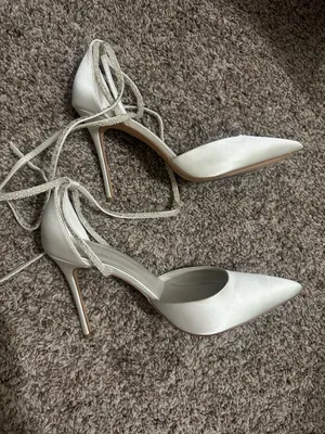 Galina Signature pearl and crystal ankle-wrap satin pumps thumbnail 1