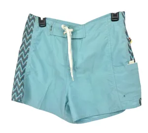 Raya Sun Board Shorts Women M Blue Zig Zag Trim Beach Surf Swimwear‎ Vacation thumbnail 1