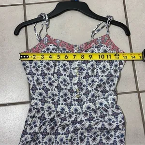 American eagle Women Blue/White Print floral‎ romper size XXS thumbnail 6