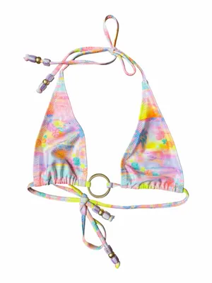 Kulani Kinis Sunset Universe Bikini Set XS O-Ring Halter Tie Side Pastel thumbnail 3