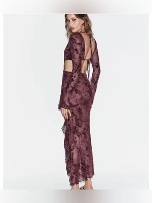 Zara ASYMMETRIC FLOCKED TULLE CUT OUT DRESS thumbnail 2