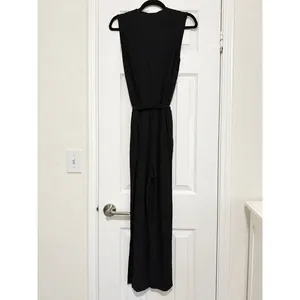 Diane von Furstenberg DVF Rawena Black Faux Wrap Jumpsuit Belted Size 4 thumbnail 4