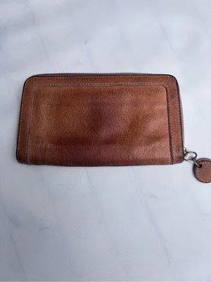Chloé Eclipse Zip Around Continental Wallet Vintage Tan Leather Gold Hardware thumbnail 5