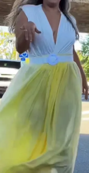 Silk Ombré Yellow Maxi Skirt Size M thumbnail 4
