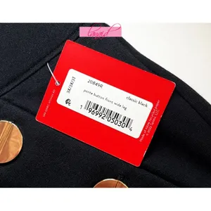 Spanx Ponte Button Front Wide Leg Classic Black High-Rise Waist Stretchy Trouser thumbnail 8
