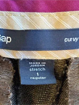 GAP Career Pinstripe Trousers Brown Curvy Fit Stretch Size 1 Regular thumbnail 3