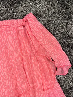 🌸Aerie Pink Chiffon Wrap Mini Skirt Size Xl🌸 thumbnail 3