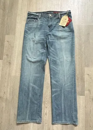 Seven7 Jeans Womens 16 Blue Denim Bootcut High Rise Whiskered Outdoors thumbnail 1