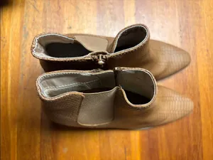 The Limited Tan Snake-Embossed Ankle Booties thumbnail 2