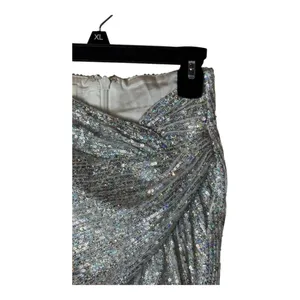 House Of CB‎ Skirt Women XS Silver Sequins Petunia Wrap Draped Mini Sexy Party thumbnail 5