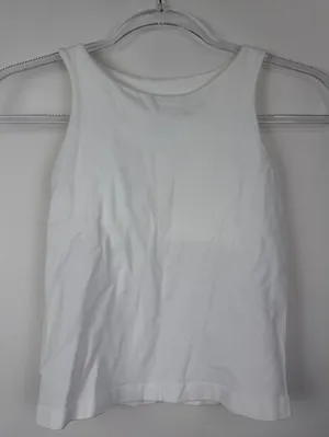 Free People Intimately White Stretchy Racerback Cropped Tank Top Size M/L thumbnail 1