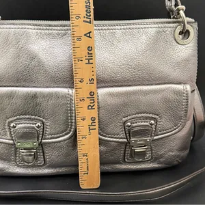 COACH 18996 Poppy Metallic Silver Leather Hippie Shoulder Crossbody Bag thumbnail 6