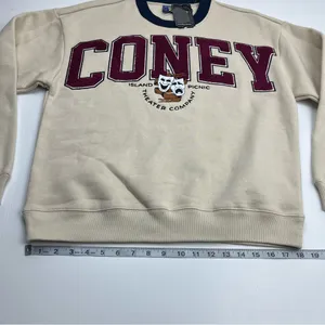 Coney Island Picnic Theater‎ Company Graphic Sweatshirt Womens Small Cream NEW thumbnail 9