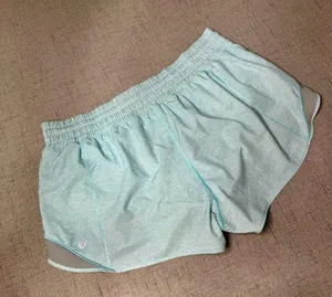 Lululemon Hotty Hot High Rise Athletic Shorts Heathered Icing Blue 12 thumbnail 7