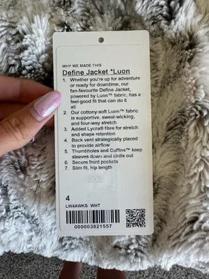 Lululemon define jacket in white thumbnail 5