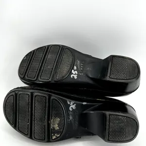 Dansko Stacie Clogs Leather Slip On Crisscross Heel Rocker Round Toe Black 6 thumbnail 7