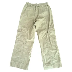 Free Assembly Womens Sage Green‎ Wide Leg Cargo Pants Contrast Stitch Small thumbnail 3
