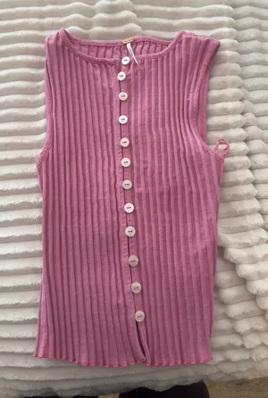 Free People Button-Up tank pink thumbnail 1