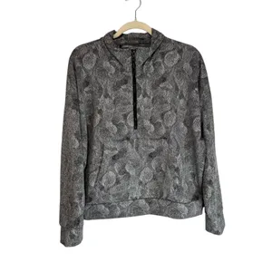 Kyodan Outdoor Womens XL Quarter Zip Pullover Sweatshirt Gray Abstract‎ Print thumbnail 7