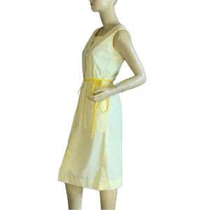 Vintage 1980'S Tanner Pale Yellow Sleeveless Shirt Dress With Belts (6) thumbnail 6