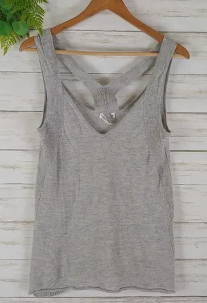 Club Monaco Grey Cashmere Strappy Tank Quiet Luxury Capsule thumbnail 1