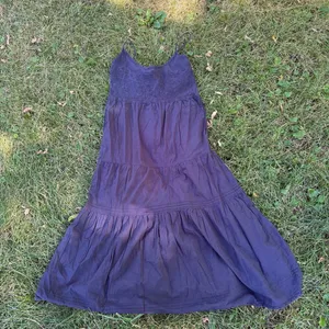 Natura Boho Vintage Black Embroidered Tiered Midi Dress Size Medium thumbnail 1