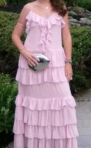 Torn by Ronny kobo pink tiered ruffle dress new nwt thumbnail 1