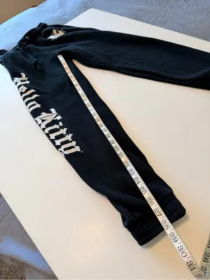 Dolls Kill x Hello Kitty and friends goth sweatpants, black, highwaisted, sz XS thumbnail 6
