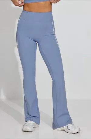 Garage Baby Blue Flare Leggings With Piping thumbnail 1