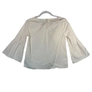 Madewell‎ Striped Bell Sleeve Blouse Cotton Top Boho Romantic XS thumbnail 2
