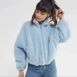 Urban Outfitters Women's Size Medium Blue Casual Winter‎ Sherpa Full Zip Jacket thumbnail 2
