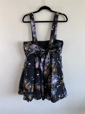 NWT‎ Free People Women's Let The Sunshine Floral Dark Combo Babydoll A-Line Mini thumbnail 4