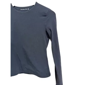 Essential Minimalist Abercrombie &‎ Fitch Stretch Long Sleeve Black Tee S thumbnail 3